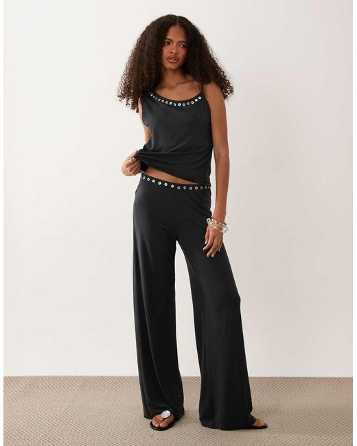 Mango Blue Nana Relaxed Trouser Co-ord With Buttons