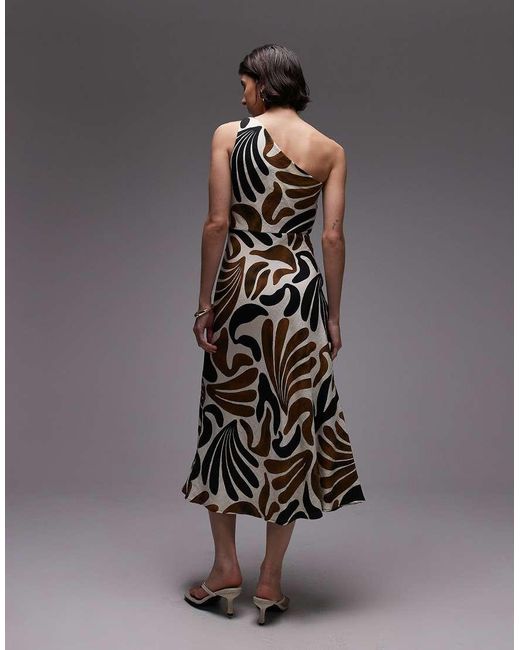 Mango Black One Shoulder Midaxi Dress