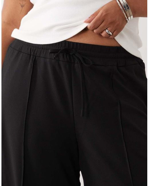Vila Curve Black Pintuck Wide Leg Trousers