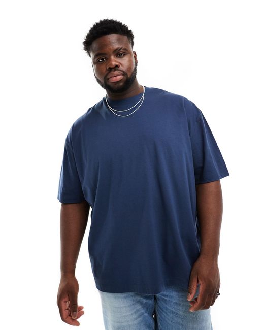 Camiseta extragrande con estampado abstracto en la espalda ASOS de hombre de color Blue