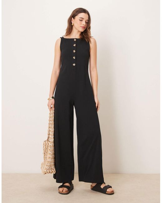 Combinaison boutonnée ASOS en coloris Black