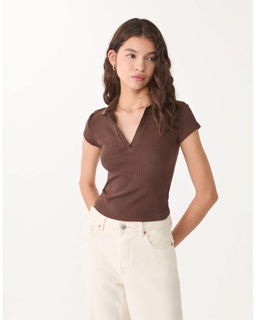 Stradivarius Brown – basic-t-shirt