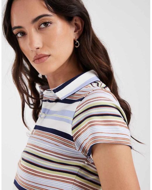 ASOS Blue Shrunken Polo Top