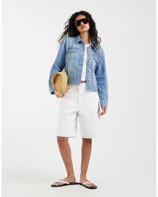 ONLY Blue Boxy Denim Jacket