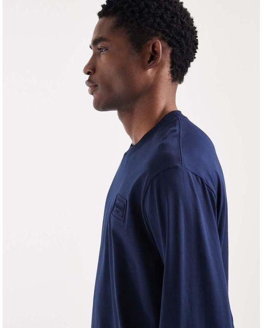 Lacoste Blue Long Sleeve Logo T-Shirt for men