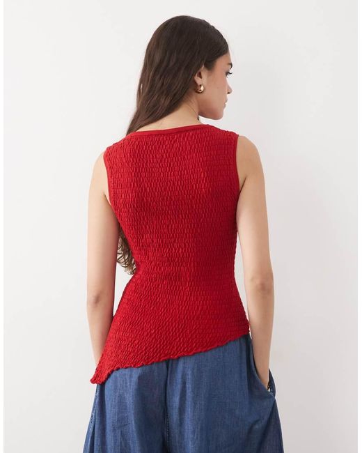 ASOS Knitted Shirred Asymmetric Top