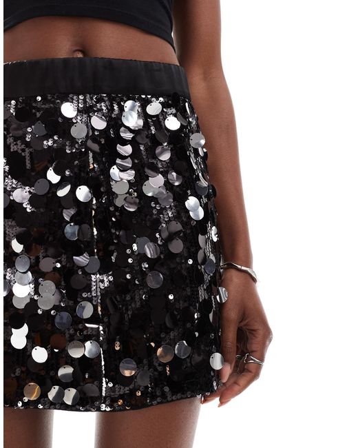 ASOS Black Disco Sequin Tailored Mini Skirt Co-ord