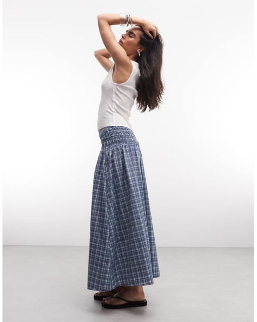 Collusion Blue Channel Waist Maxi Skirt