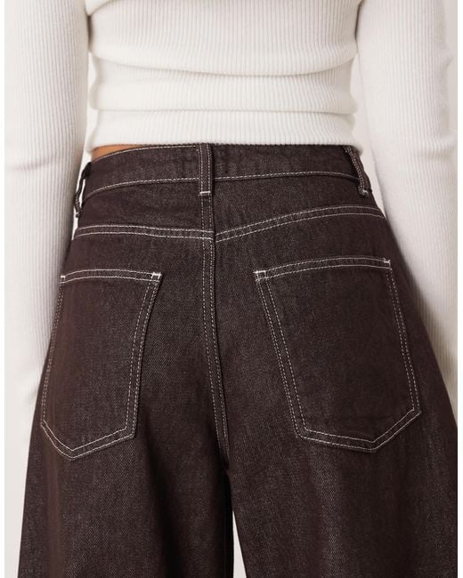ASOS White Cropped Barrel Leg Jean