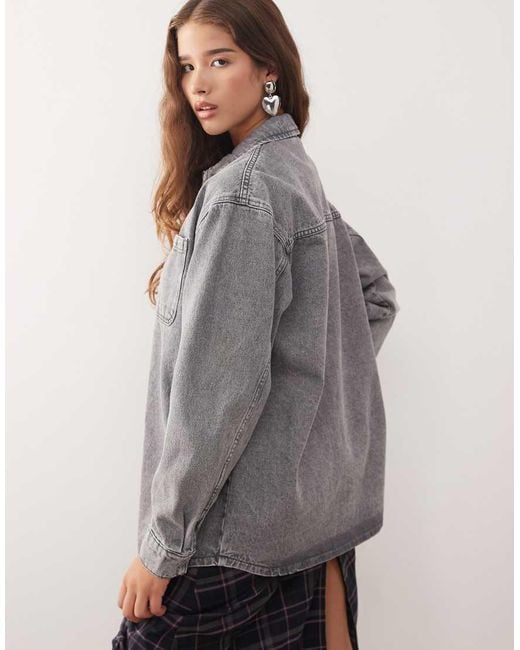 Camicia Giacca di Noisy May in Gray