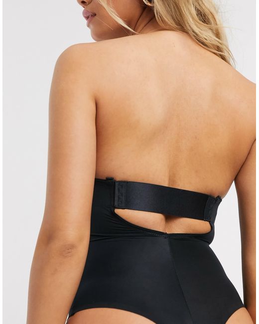 Spanx Black Suit Your Fancy Low Back Thong Smoothing Bodysuit