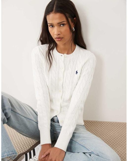 Polo Ralph Lauren White Long Sleeve Caridgan