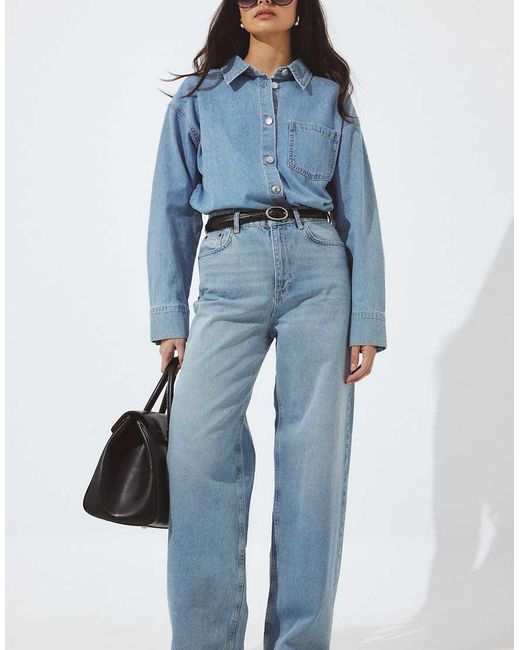NA-KD Blue Denim Shirt