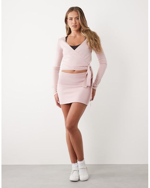BO+TEE Pink Bo+tee Foldover Waistband Mid Rise Mini Skirt