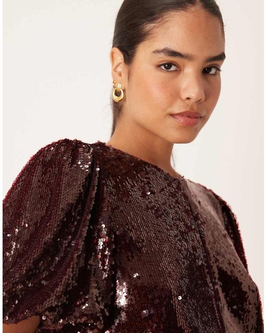 Y.A.S Brown Premium Sequin Top Co-ord