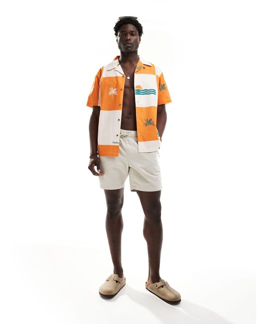 Cabo - camicia con stampa di Parlez in Orange da Uomo