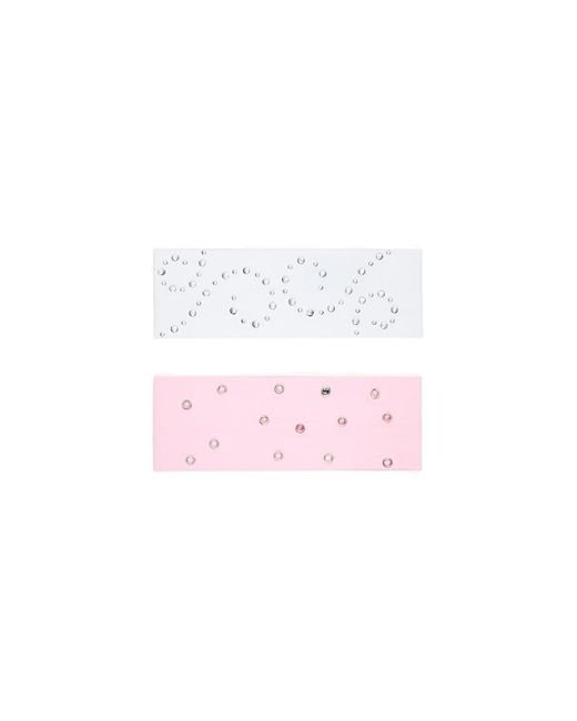 Bershka Pink Pack Of Studded Hair Bands