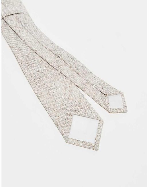 ASOS White Linen Textured Tie for men