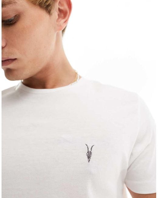 AllSaints White Tonic Ramskull Logo T-shirt for men