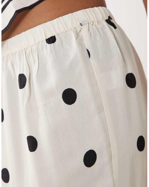 River Island White Polka Dot Wide Leg Trouser Co-Ord