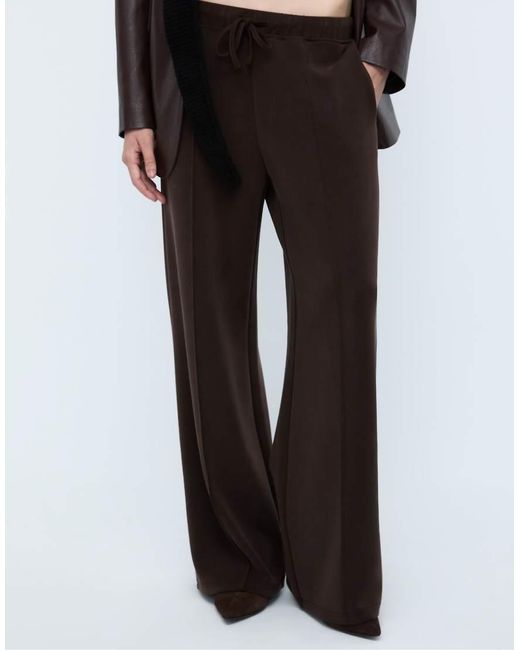 Stradivarius Brown Wide Leg Trousers With Seam Detail