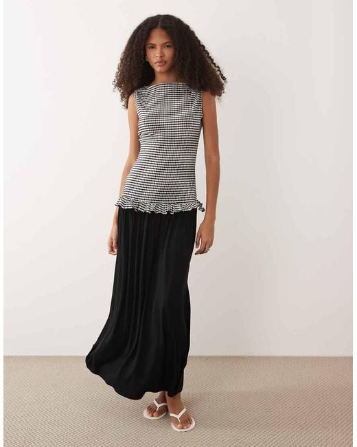 ASOS Black Sleeveless With Dropped Waist Maxi Dress