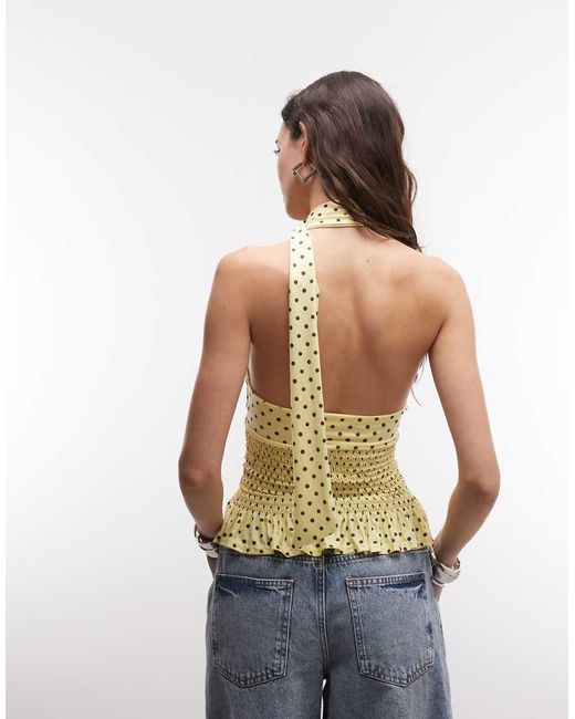Daisy Street White Shirred Scarf Halter Top