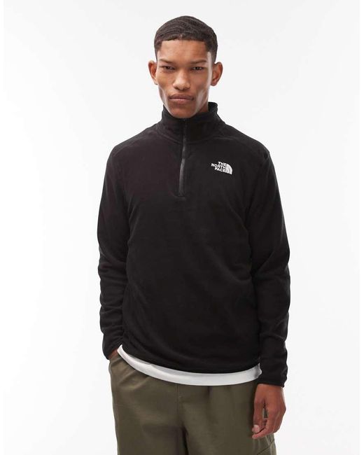 The North Face Black Glacier 100 1/4 Zip Fleece for men