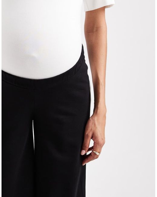 Mama.licious White Mamalicious Maternity Under The Bump Side Stripe Wide Leg Trouser