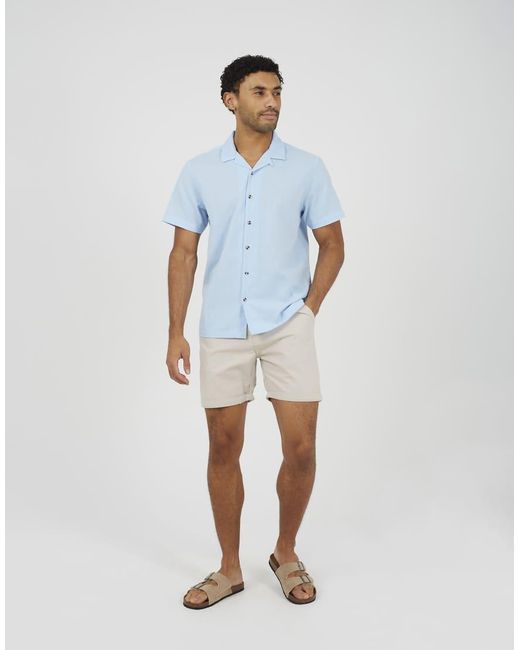 Brave Soul Blue Revere Collar Shirt for men