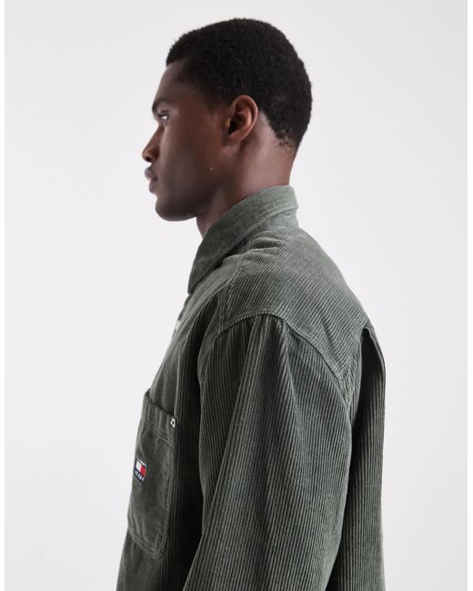 Chemise décontractée en velours côtelé - kaki Tommy Hilfiger pour homme en coloris Gray