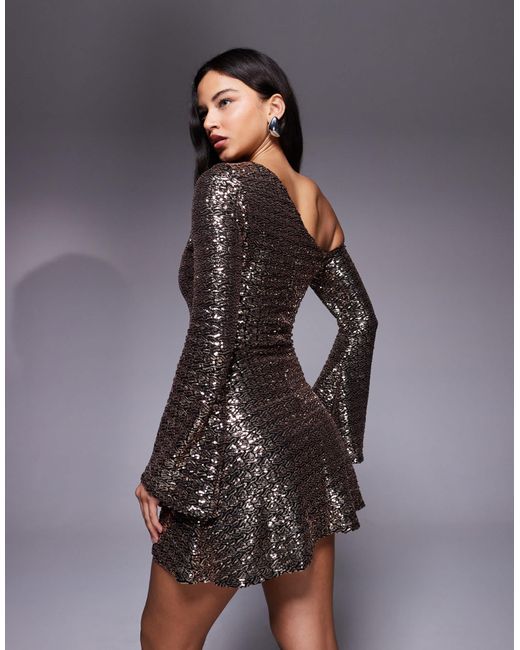 Robe courte ornée ASOS en coloris Gray