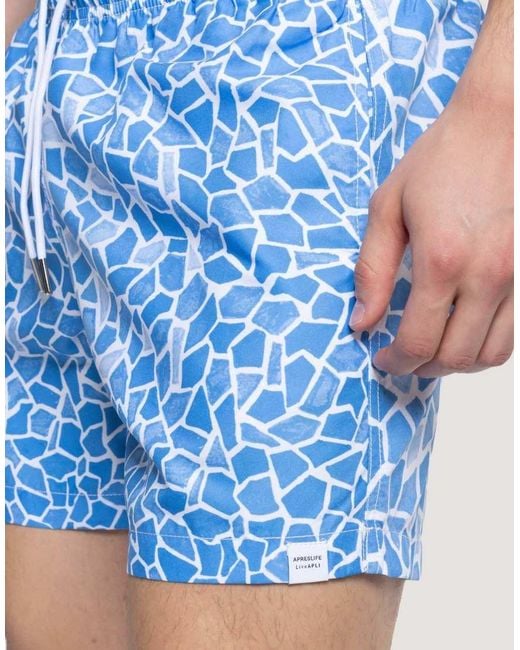 Apreslife Blue Mosaic Swimshorts for men