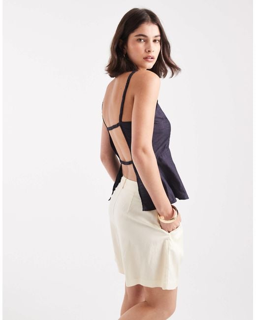Pieces White Backless Cami Blouse