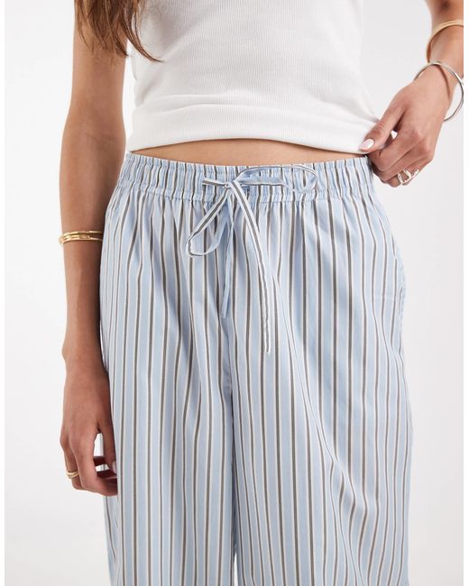 Pantalon ample à rayures ONLY en coloris White