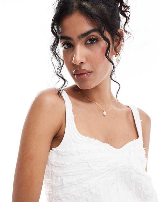 & Other Stories White Mini Dress With Fringing
