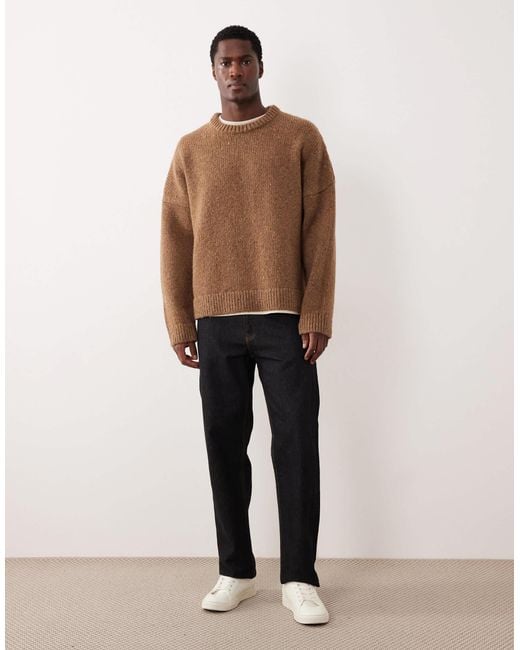ARKET Brown Pure Wool Heavyweight Crew Neck Jumper for men