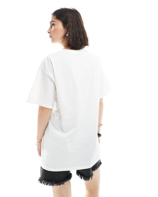 Miss Selfridge White Summer Postcard Graphic Front Print Tee
