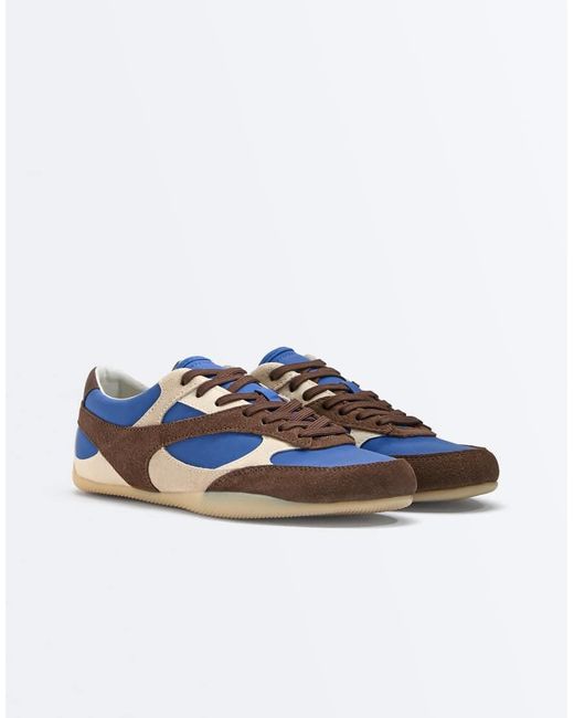 Oysho Blue Retro-Style Trainers