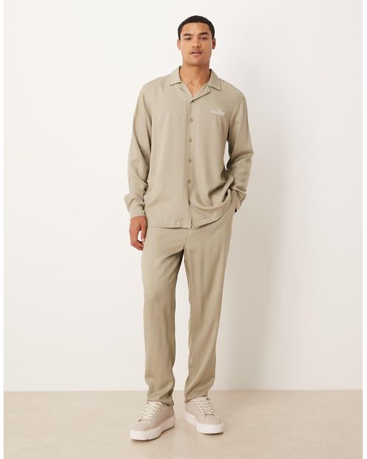 Pantalones Marrones De Corte Tapered De (Parte De Un Conjunto) ASOS de hombre de color Natural