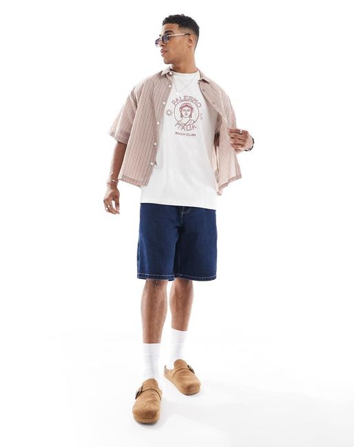 T-Shirt Oversize Sporco Con Grafica "High Summer" di ASOS in White da Uomo
