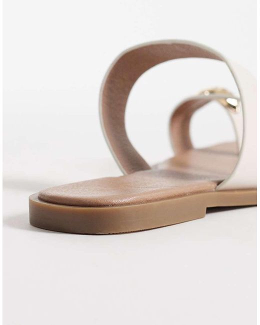 New Look White Metal Toe Loop Sandal