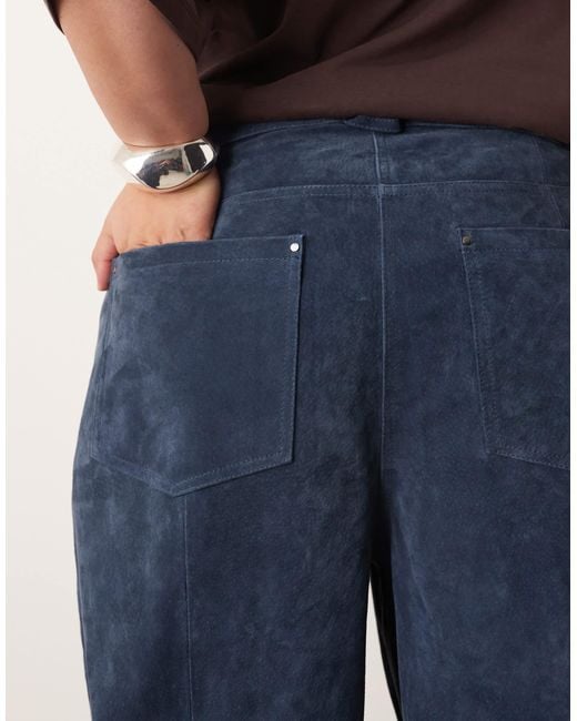 ARRANGE Blue Curve Sydney Suede High Rise Barrel Pants