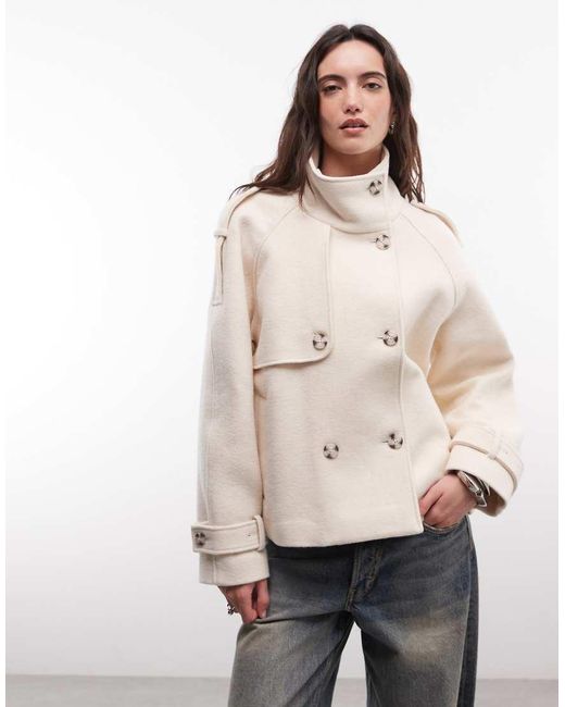 Monki Natural Funnel Neck Jacket