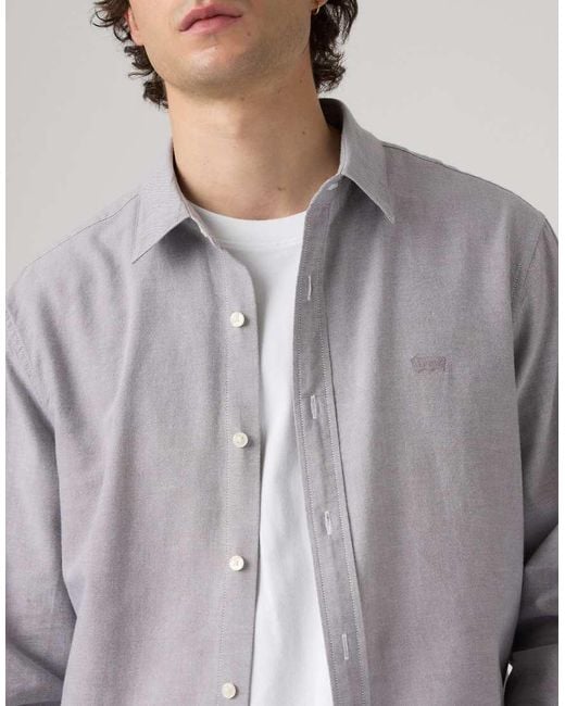 Levi's Gray Battery Housemark Standard Shirt for men