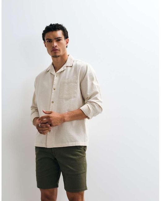Farah White Hawk Straight Leg Twill Shorts for men