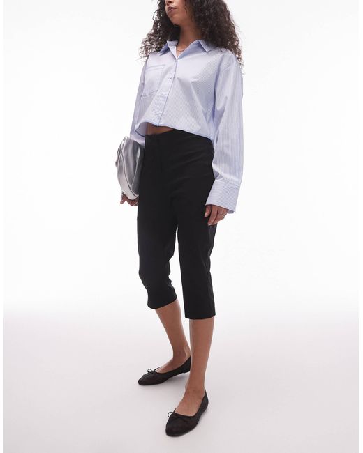 TOPSHOP Black Bengaline Capri