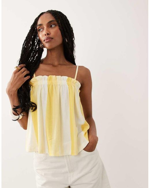 ASOS Yellow Co-Ord Shirred Detail Relaxed Cami Top