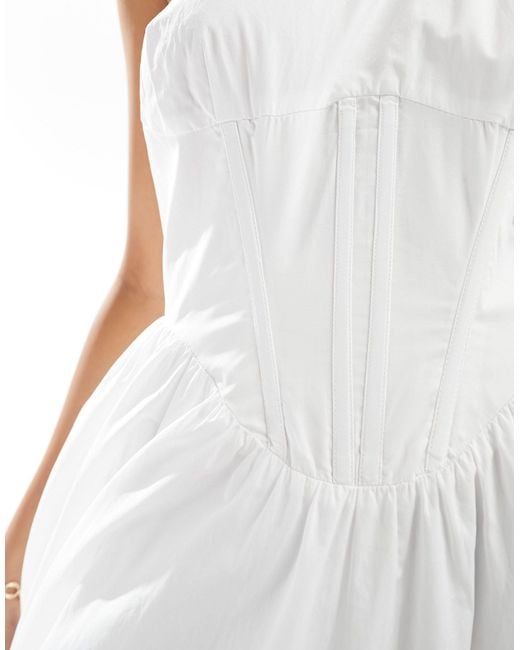 Bardot White Poplin Midi Dress