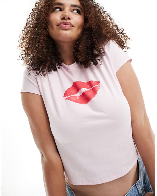 ASOS Pink Asos design curve – knapp geschnittenes t-shirt
